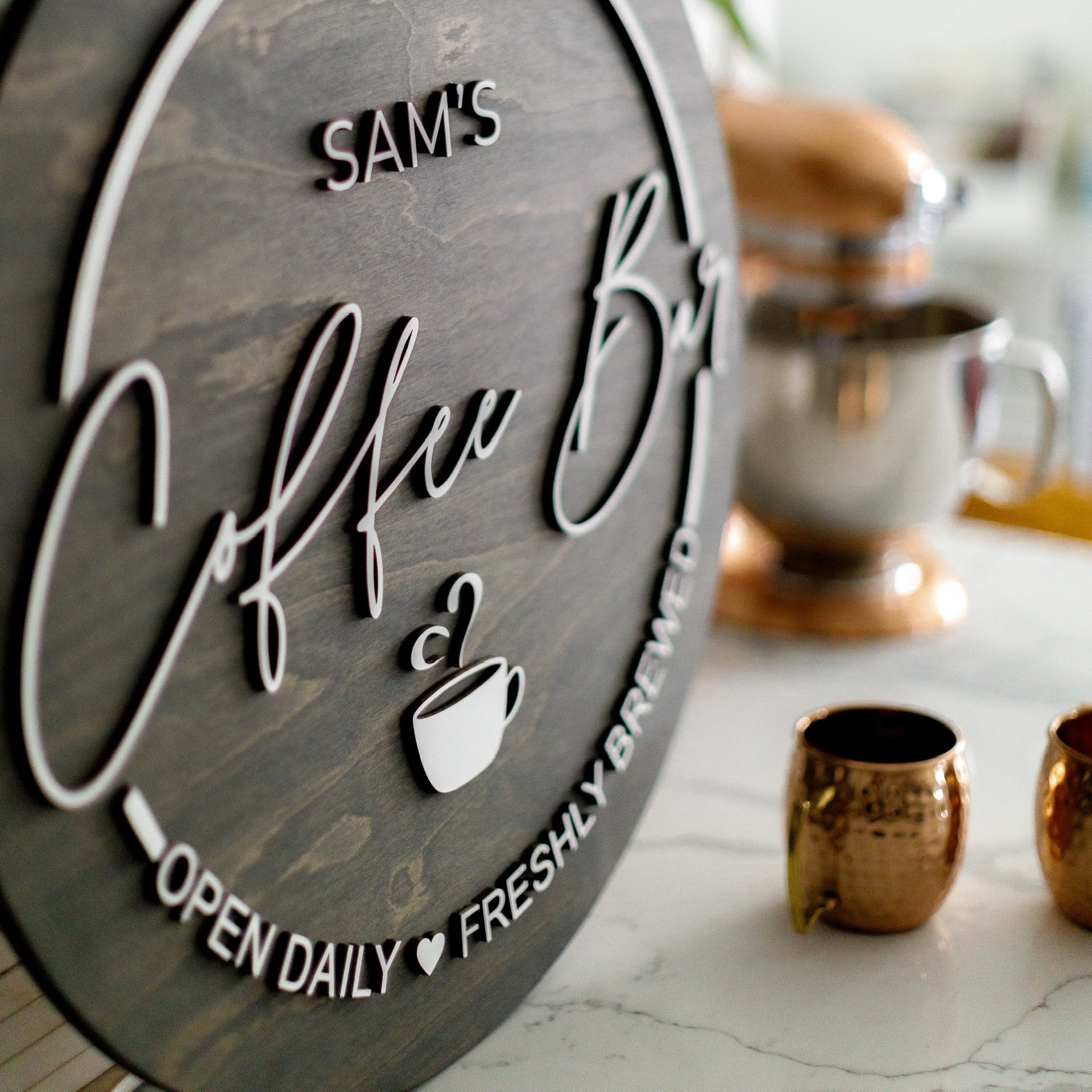 Coffee Bar Signs - Small Town Timbers