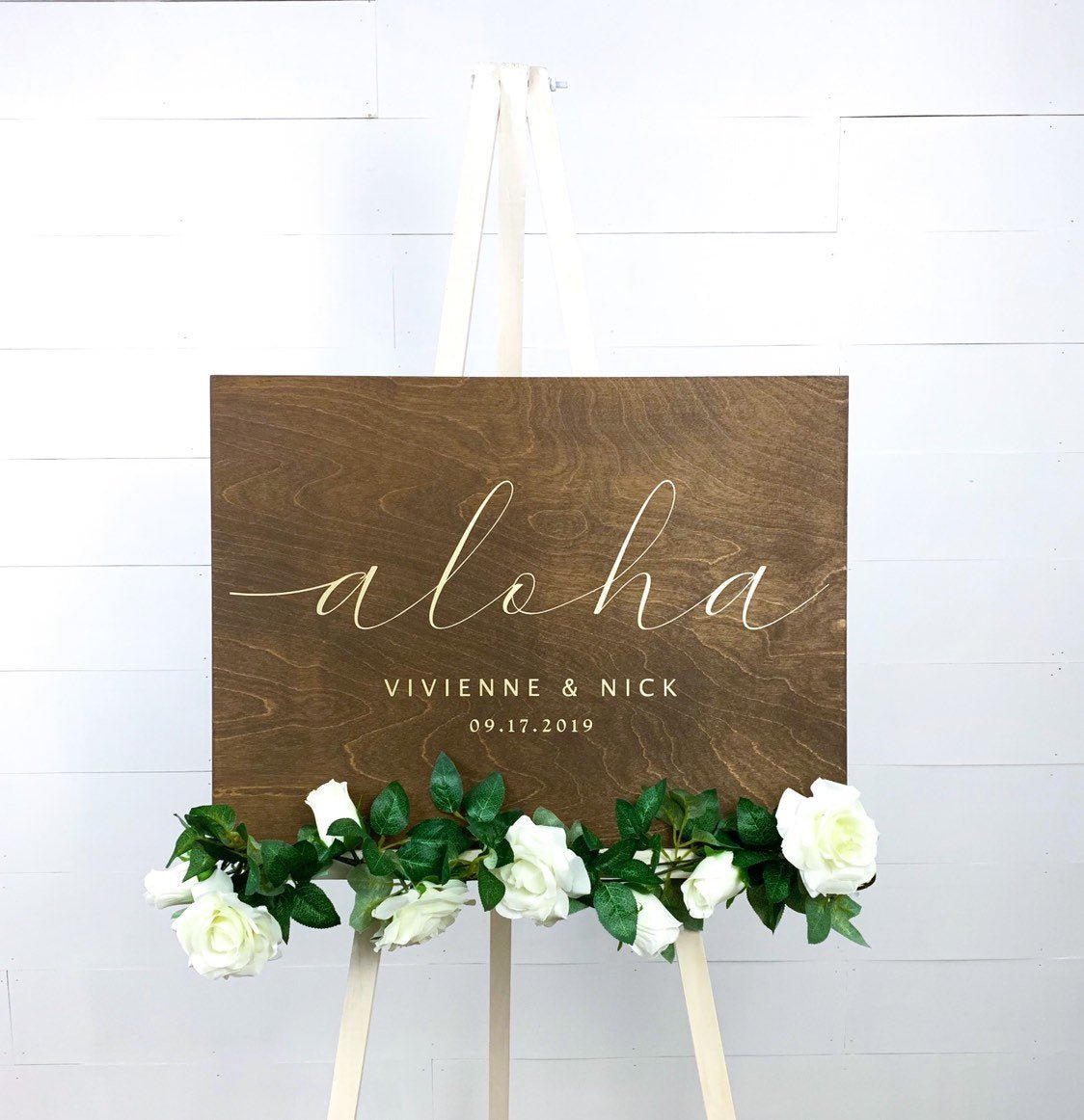 Aloha Wedding Sign - Wedding Welcome Sign - Custom Wood Wedding Sign - Hawaian Ceremony Sign - Small Town Timbers