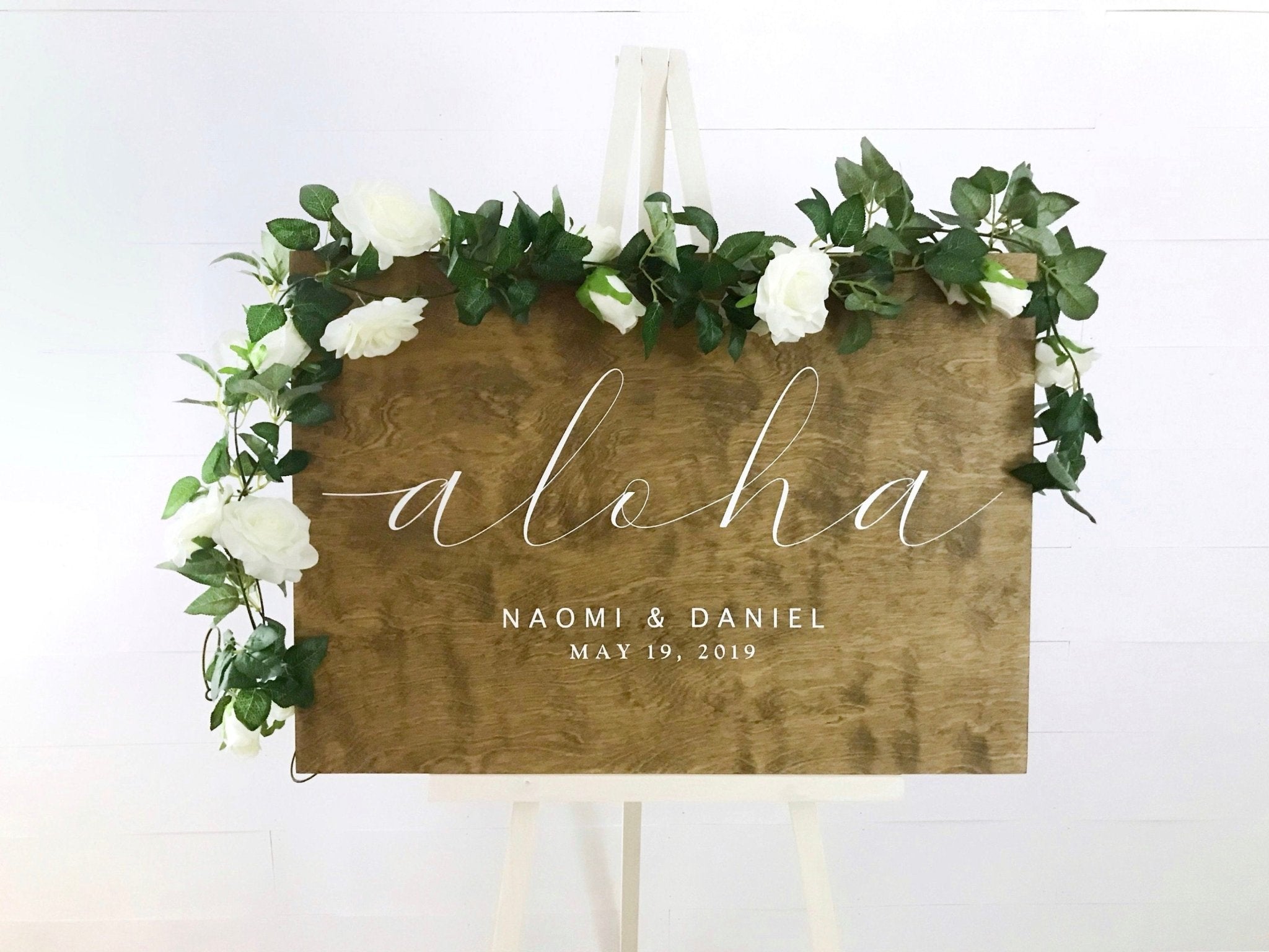 Aloha Wedding Sign - Wedding Welcome Sign - Custom Wood Wedding Sign - Hawaian Ceremony Sign - Small Town Timbers