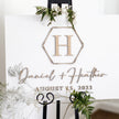 Hexagon Wedding Welcome Sign, Custom 3D Wood Wedding Sign, Ceremony Sign, Modern Wedding, Minimalist White and Champagne Sign - Small Town Timbers