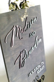 Minimalist Wedding Welcome Sign, Custom 3D Wood Wedding Sign, Personalized Name Sign, Minimalist wedding signage, 3D Wedding Name Board - Small Town Timbers
