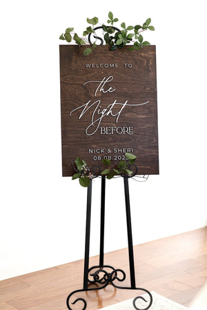 Wedding Rehearsal Welcome Sign, The Night Before Wood Wedding Sign, Minimalist Rehearsal Sign, Modern Wood Sign, Personalized Shower Sign - Small Town Timbers