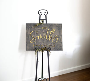 Wedding Welcome Sign, Custom 3D Wood Wedding Sign, Gold Ceremony Sign, Reception Sign, Personalized Name Sign, Gold Wedding Sign, Signage - Small Town Timbers