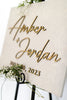 WEDDING WELCOME SIGN | PERSONALIZED NAME SIGN | AMBER & JORDAN - Small Town Timbers