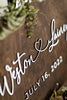 WOODEN WEDDING WELCOME SIGN | CONNECTED HEART NAME SIGN | WESTON & LAINEY - Small Town Timbers