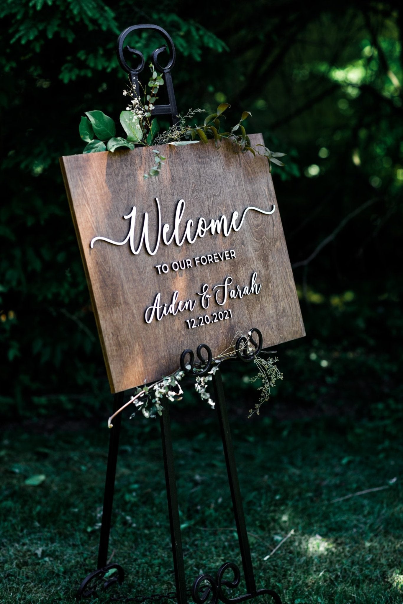 WOODEN WEDDING WELCOME SIGN | WELCOME TO OUR WEDDING SIGN | AIDEN & SARAH - Small Town Timbers