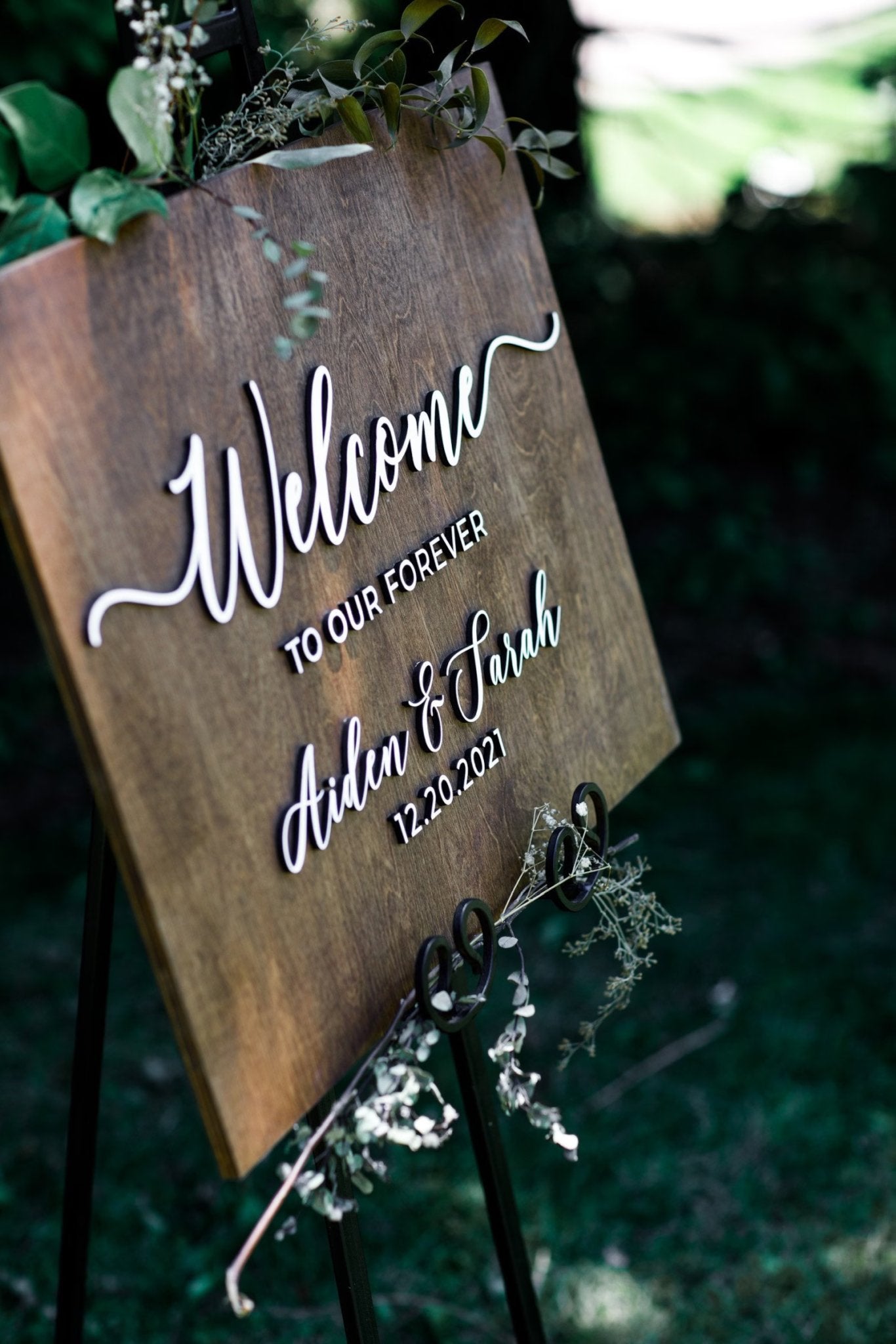 WOODEN WEDDING WELCOME SIGN | WELCOME TO OUR WEDDING SIGN | AIDEN & SARAH - Small Town Timbers