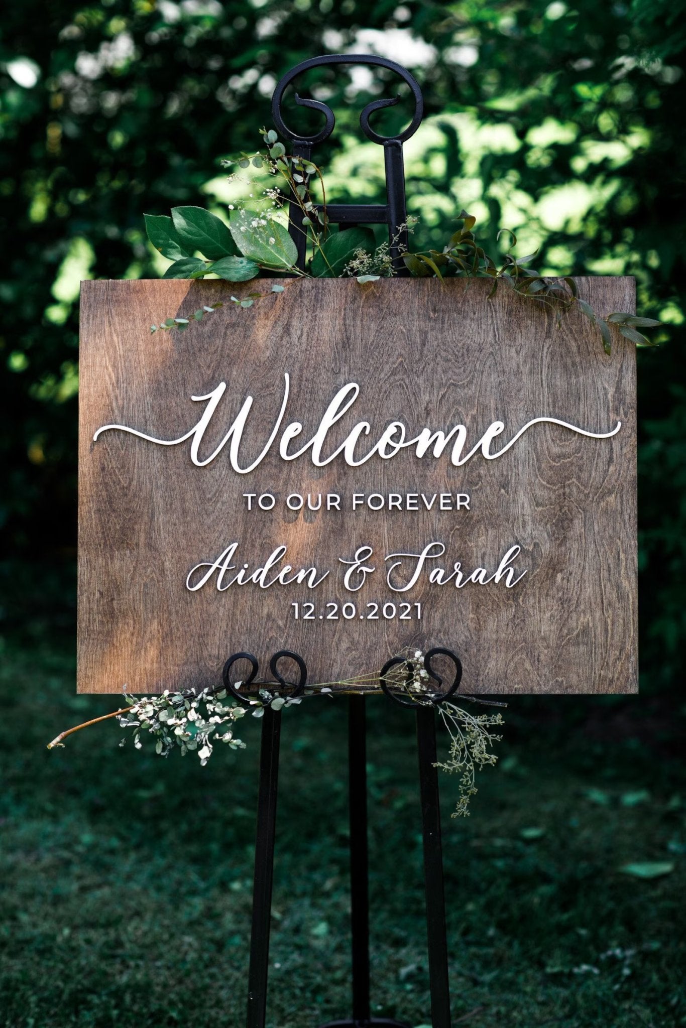 WOODEN WEDDING WELCOME SIGN | WELCOME TO OUR WEDDING SIGN | AIDEN & SARAH - Small Town Timbers